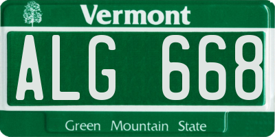 VT license plate ALG668