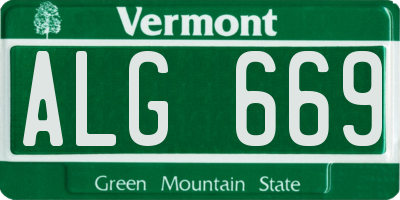 VT license plate ALG669