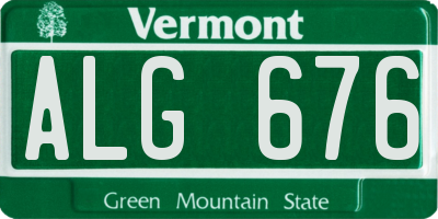 VT license plate ALG676