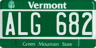 VT license plate ALG682