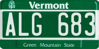 VT license plate ALG683