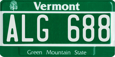 VT license plate ALG688