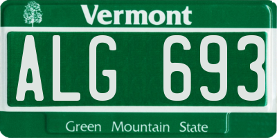 VT license plate ALG693
