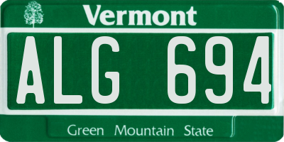 VT license plate ALG694
