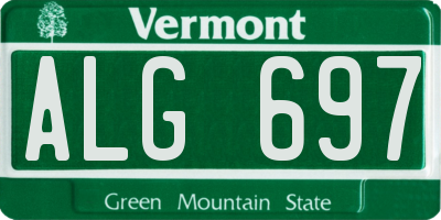 VT license plate ALG697