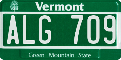VT license plate ALG709