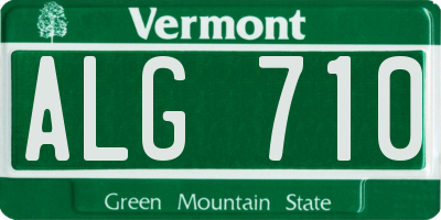 VT license plate ALG710