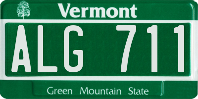 VT license plate ALG711