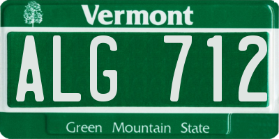 VT license plate ALG712