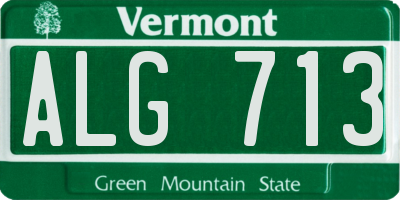 VT license plate ALG713