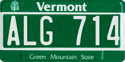 VT license plate ALG714