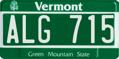 VT license plate ALG715