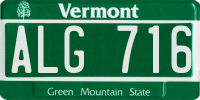 VT license plate ALG716