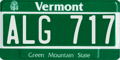 VT license plate ALG717