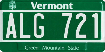 VT license plate ALG721