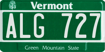 VT license plate ALG727