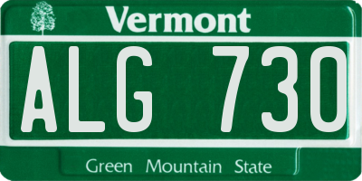 VT license plate ALG730