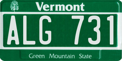 VT license plate ALG731