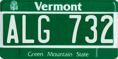 VT license plate ALG732