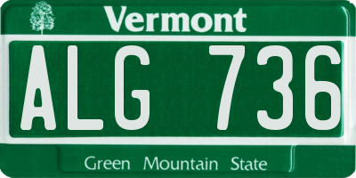 VT license plate ALG736
