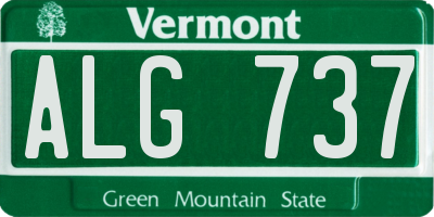 VT license plate ALG737