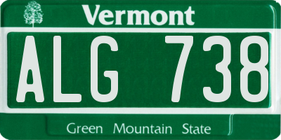 VT license plate ALG738