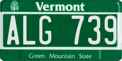 VT license plate ALG739