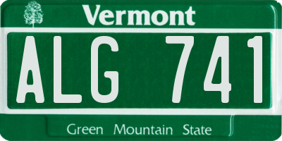 VT license plate ALG741
