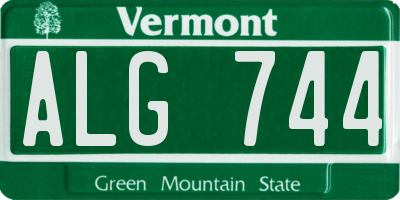 VT license plate ALG744