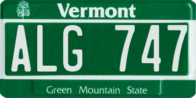 VT license plate ALG747