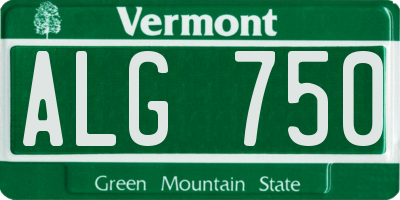 VT license plate ALG750