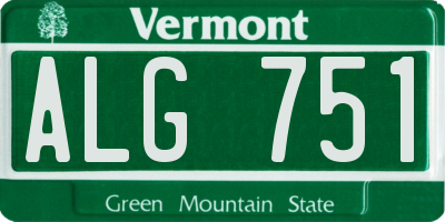 VT license plate ALG751