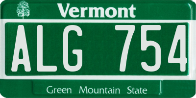 VT license plate ALG754