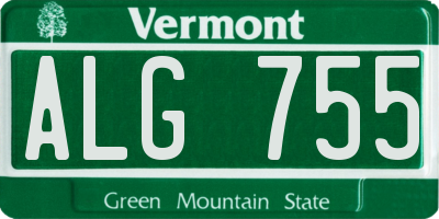 VT license plate ALG755