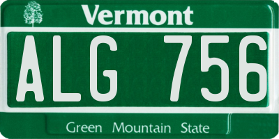 VT license plate ALG756
