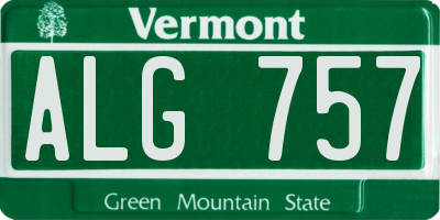 VT license plate ALG757