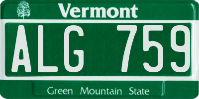 VT license plate ALG759