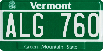 VT license plate ALG760