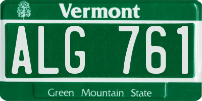 VT license plate ALG761
