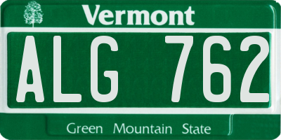 VT license plate ALG762