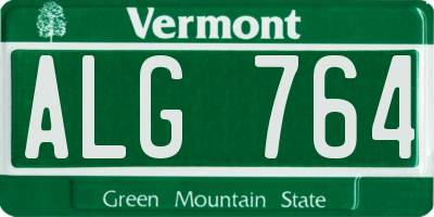 VT license plate ALG764