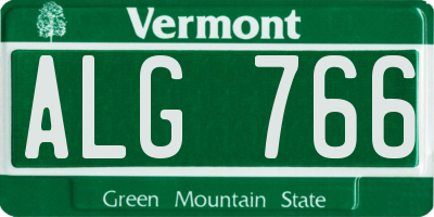VT license plate ALG766