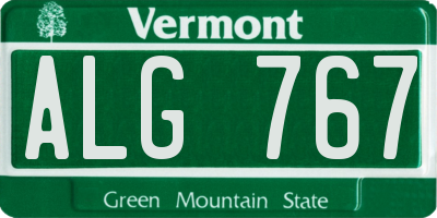 VT license plate ALG767