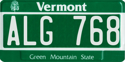 VT license plate ALG768