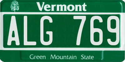 VT license plate ALG769