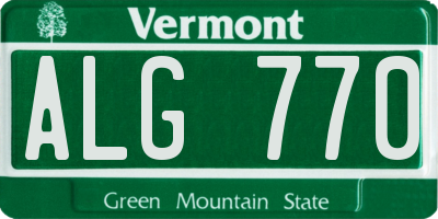 VT license plate ALG770