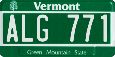 VT license plate ALG771