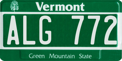 VT license plate ALG772