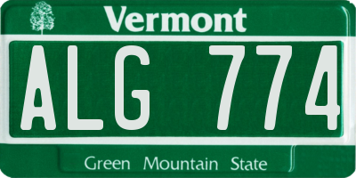 VT license plate ALG774