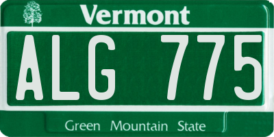 VT license plate ALG775